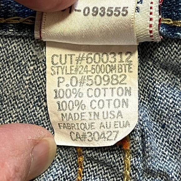 VTG TRUE RELIGION Low Rise Flared Leg Bobby Big T Distressed Jeans  Y2K  SZ 27P - Picture 8 of 10